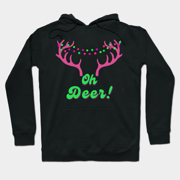 Oh Deer! Pink Antlers Hoodie by corianndesigns